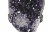 Dark-Purple Amethyst Geode Section on Metal Stand #233932-2